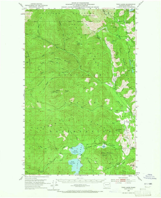 1952 Twin Lakes, WA - Washington - USGS Topographic Map