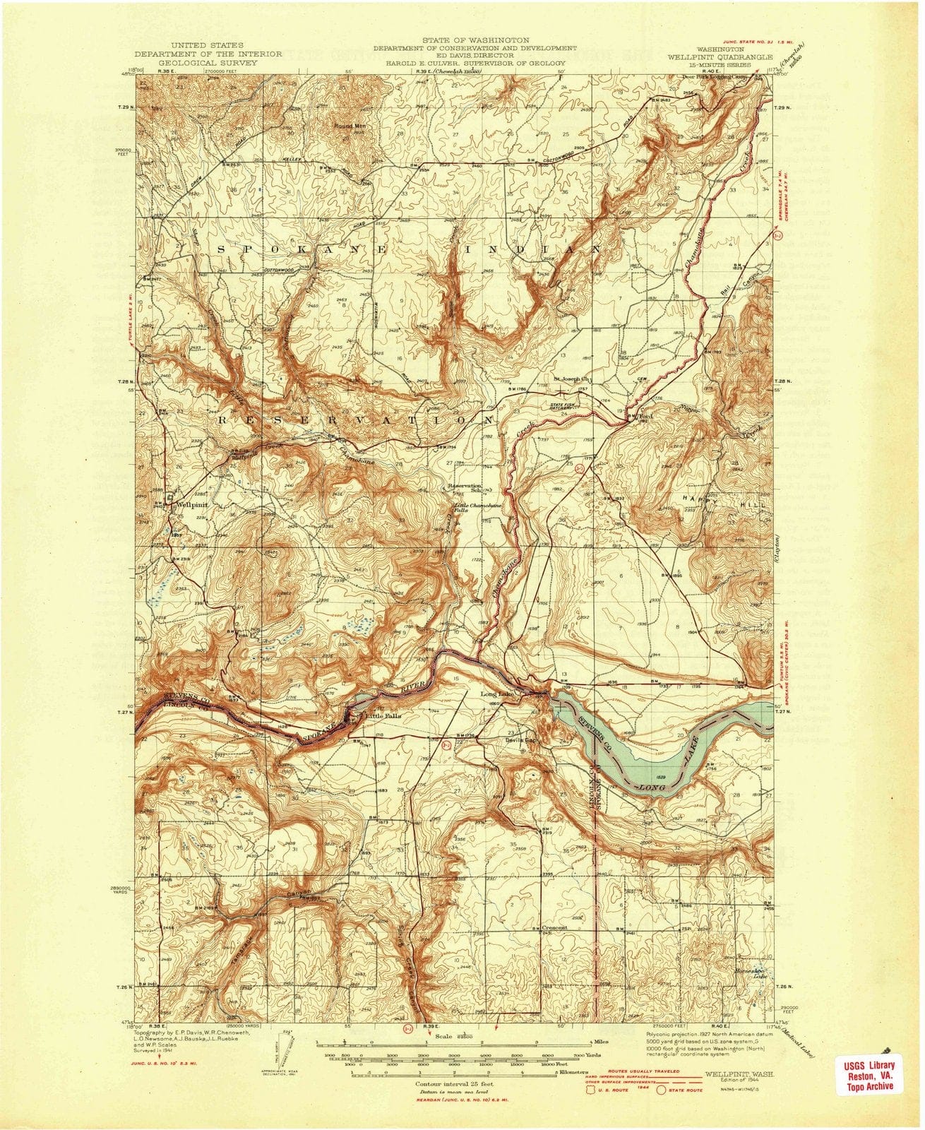 1944 Wellpinit, WA - Washington - USGS Topographic Map