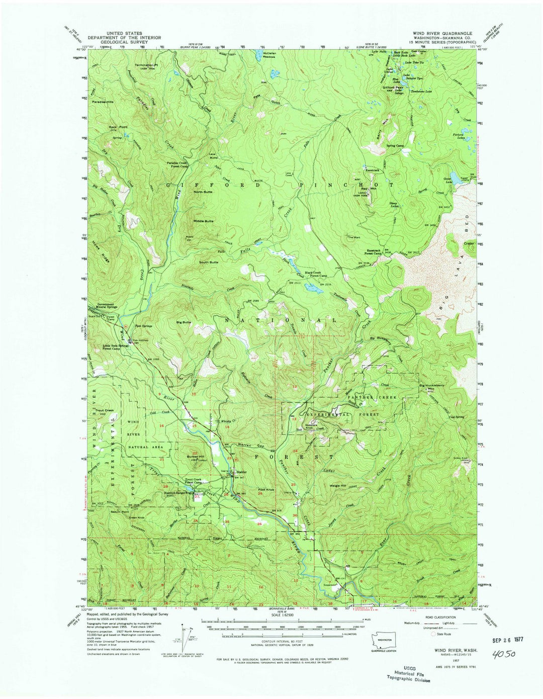 1957 Wind River, WA - Washington - USGS Topographic Map
