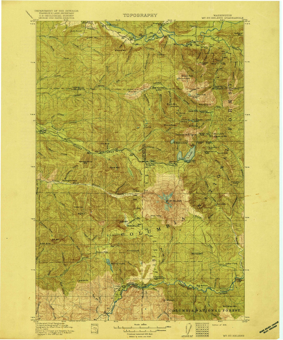 1919 Mount St Helens, WA - Washington - USGS Topographic Map