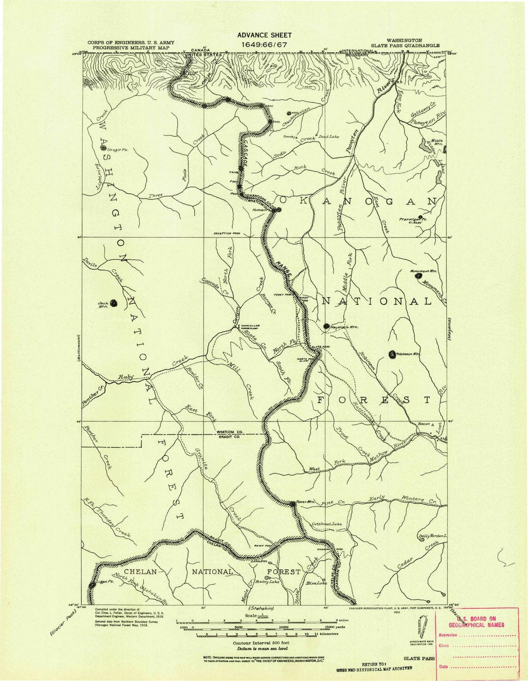 1920 Slate Pass, WA - Washington - USGS Topographic Map