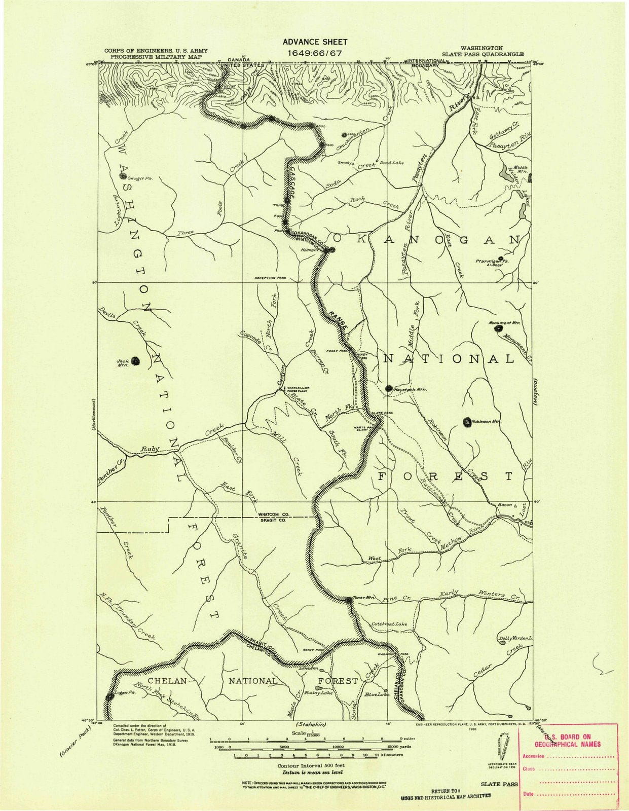 1920 Slate Pass, WA - Washington - USGS Topographic Map