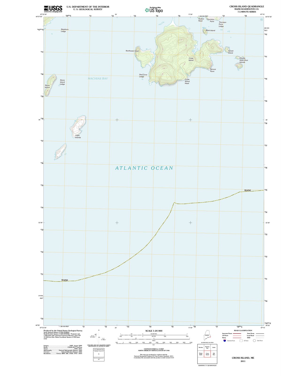 2011 Cross Island, ME - Maine - USGS Topographic Map
