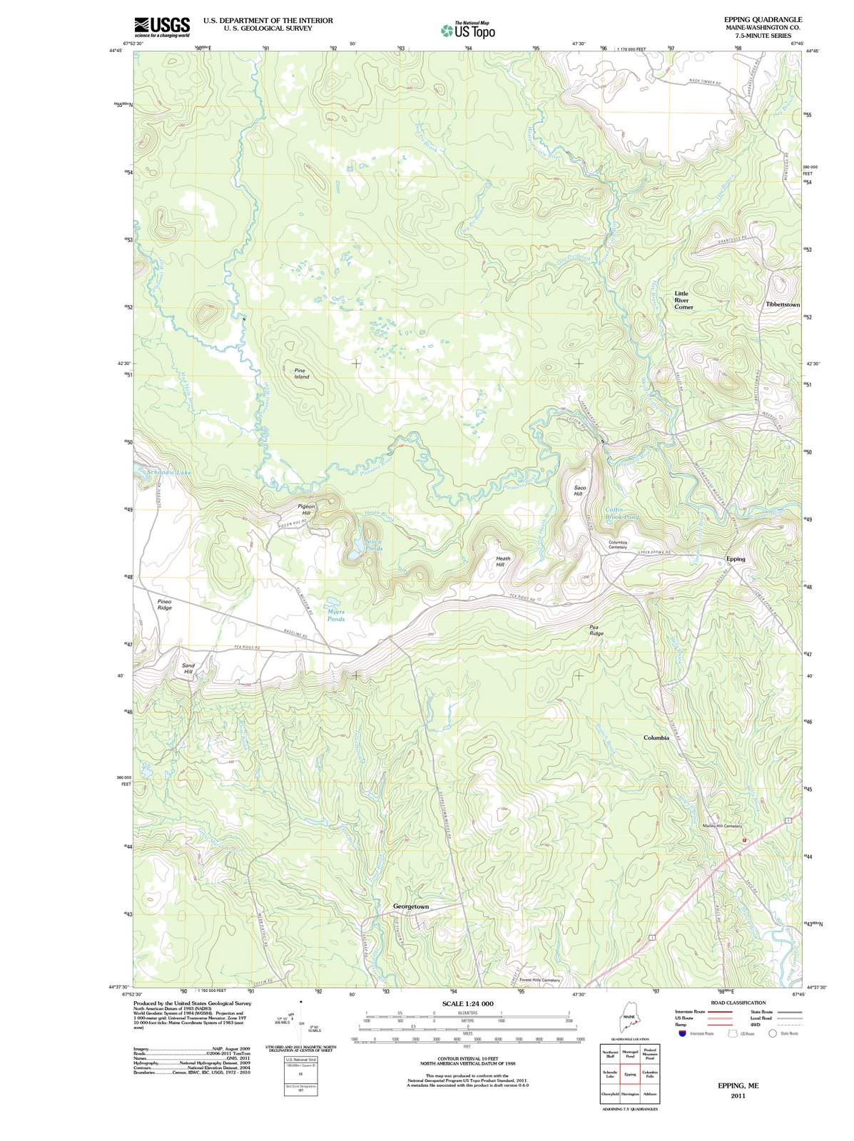 2011 Epping, ME - Maine - USGS Topographic Map