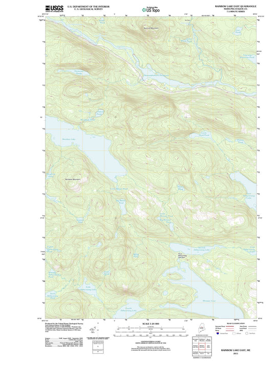 2011 Rainbow Lake East, ME - Maine - USGS Topographic Map