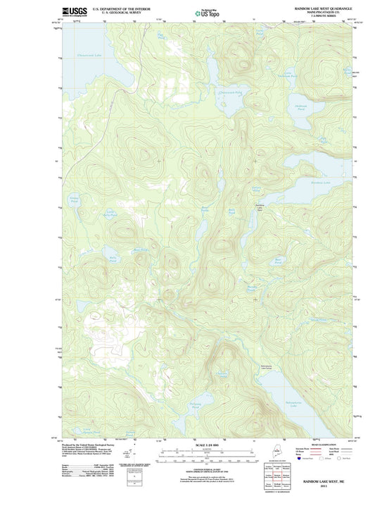 2011 Rainbow Lake West, ME - Maine - USGS Topographic Map