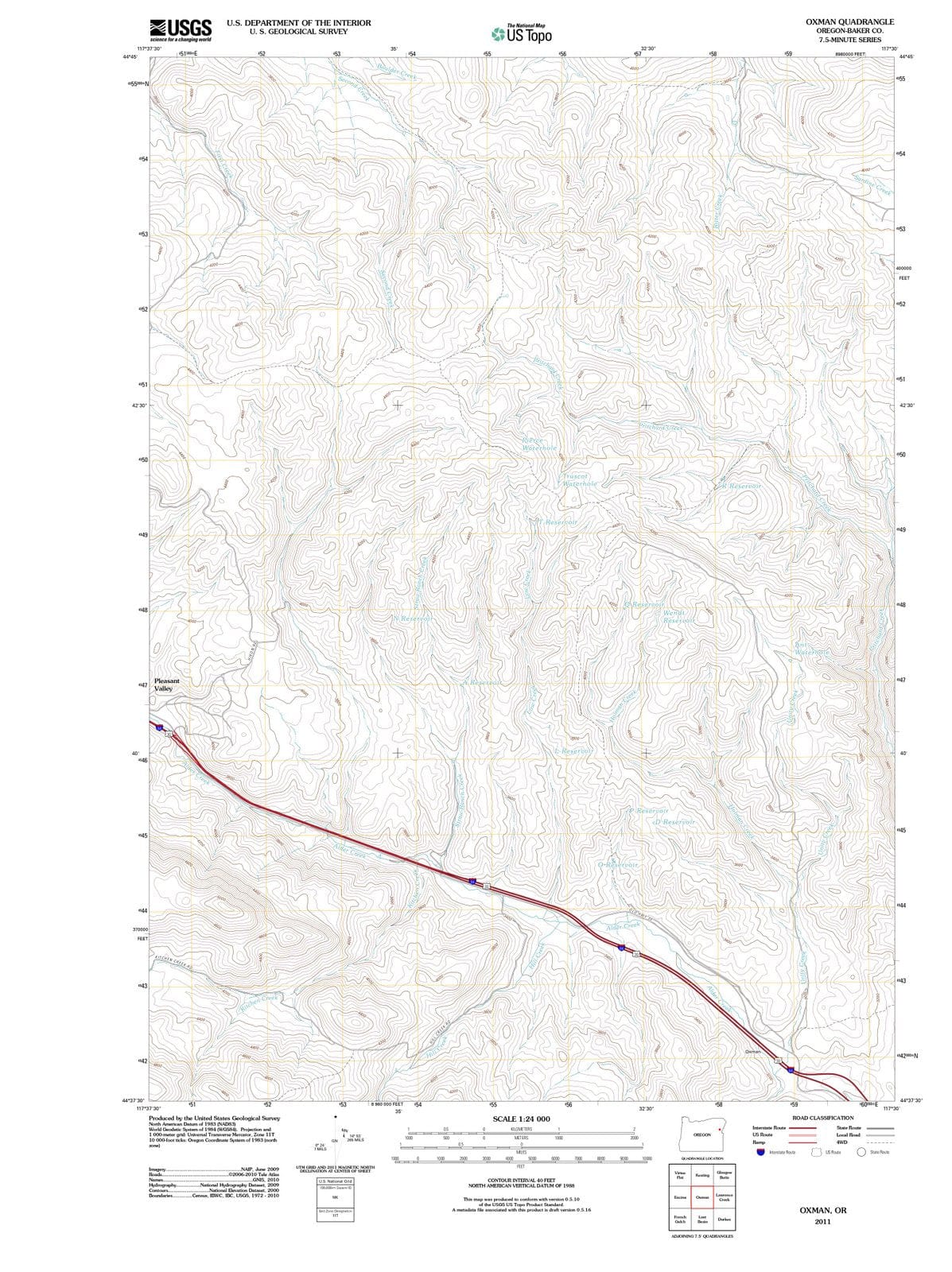 2011 Oxman, OR - Oregon - USGS Topographic Map
