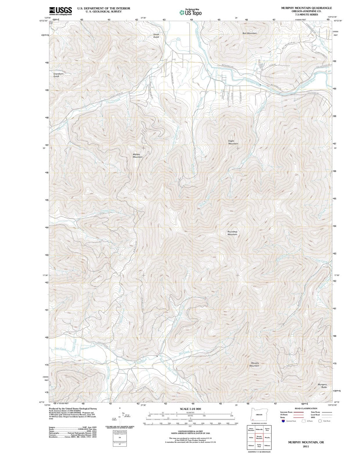 2011 Murphy Mountain, OR - Oregon - USGS Topographic Map
