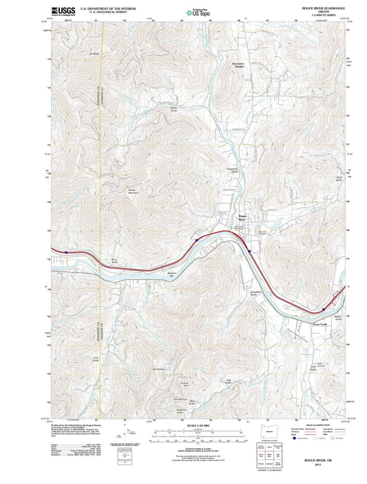 2011 Rogue River, OR - Oregon - USGS Topographic Map