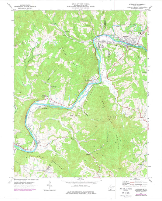 1971 Alderson, WV - West Virginia - USGS Topographic Map