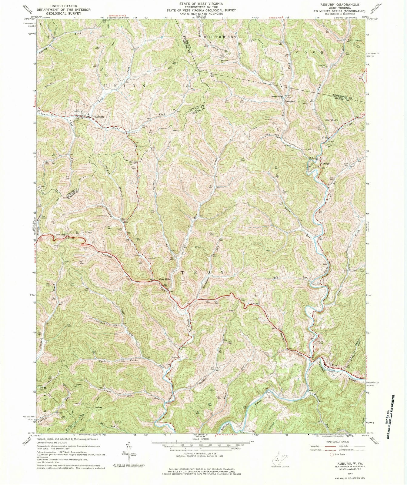 1964 Asbury, WV - West Virginia - USGS Topographic Map