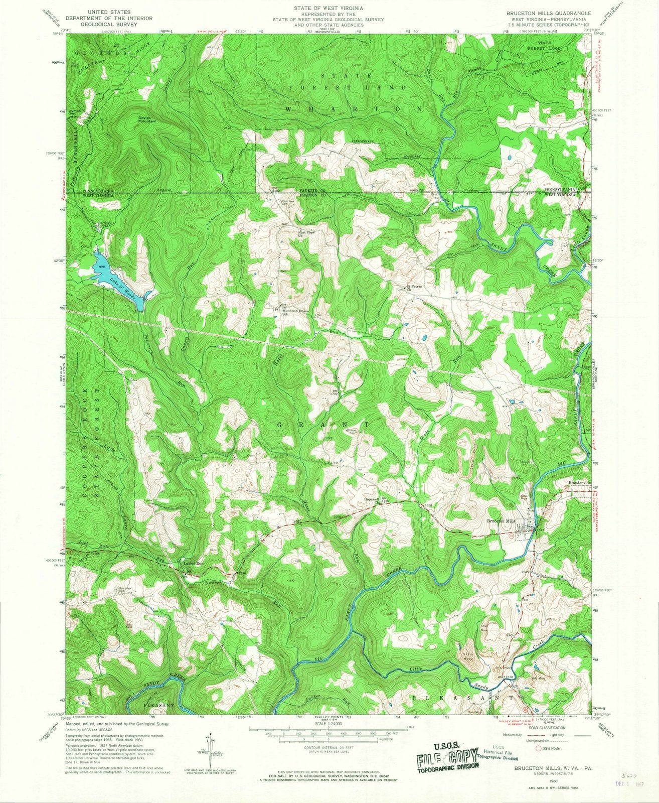 1960 Bruceton Mills, WV - West Virginia - USGS Topographic Map