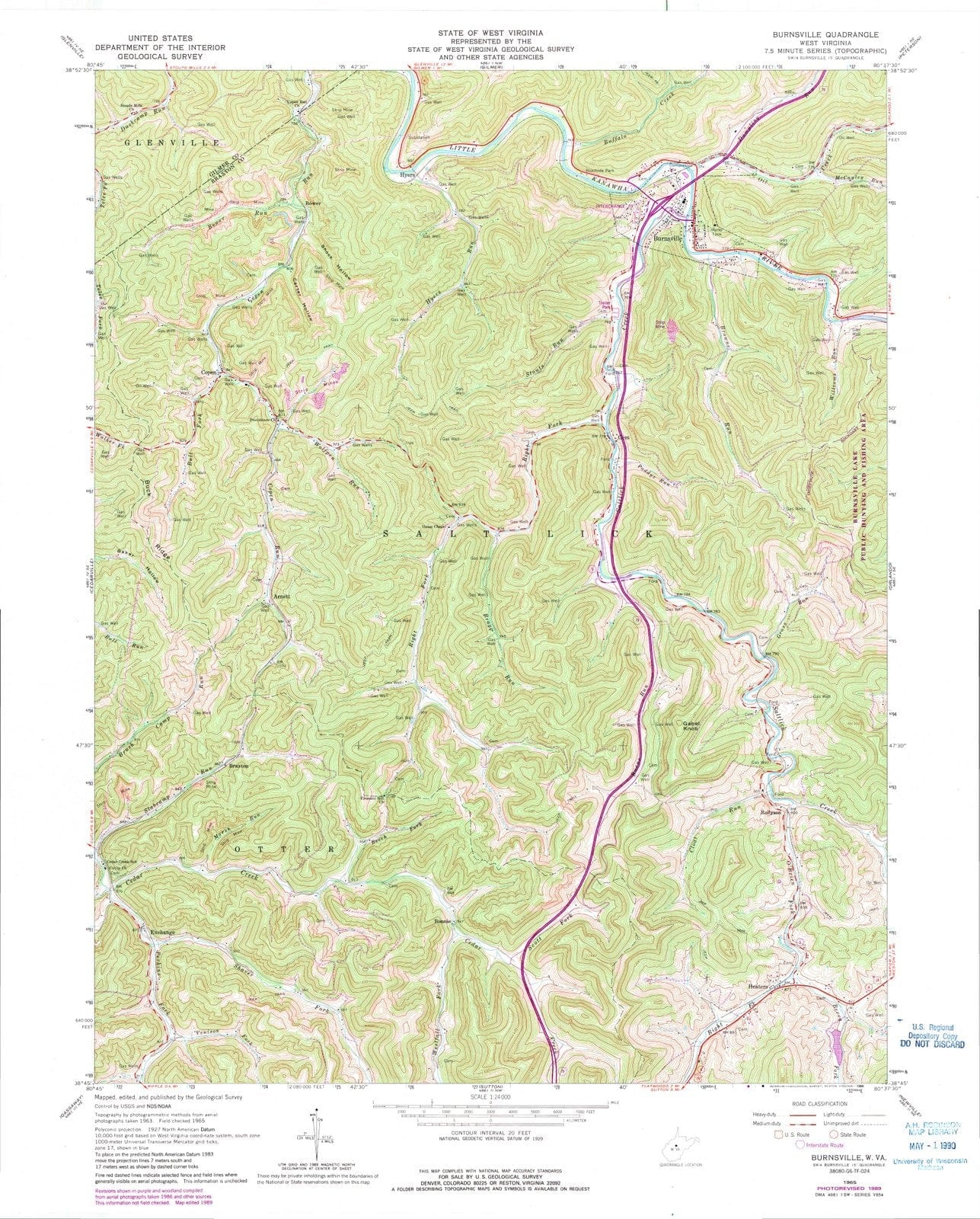 1965 Burnsville, WV - West Virginia - USGS Topographic Map