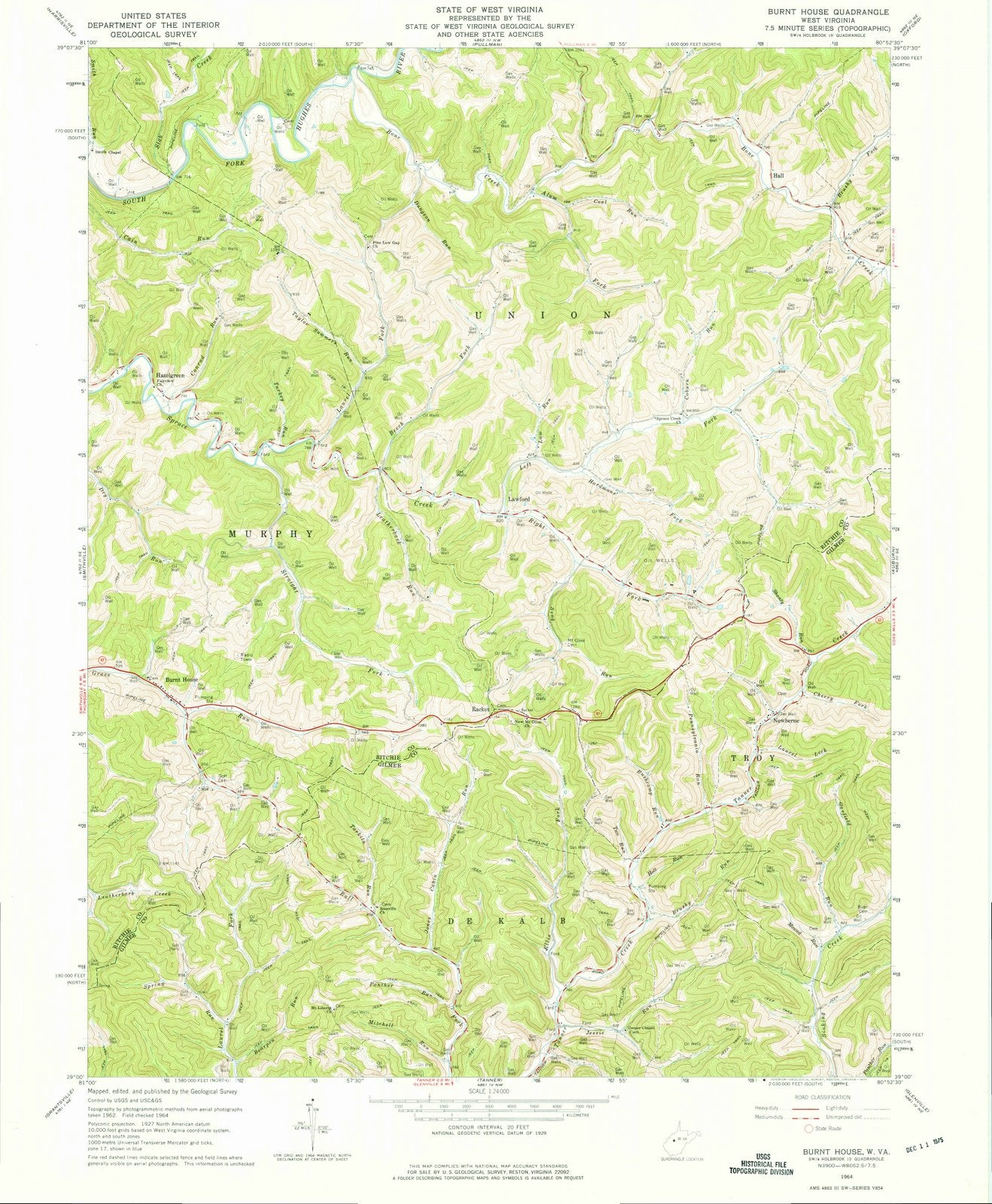 1964 Burnt House, WV - West Virginia - USGS Topographic Map