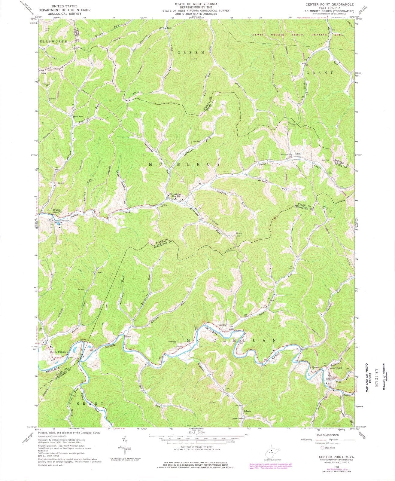 1961 Cedar Point, WV - West Virginia - USGS Topographic Map
