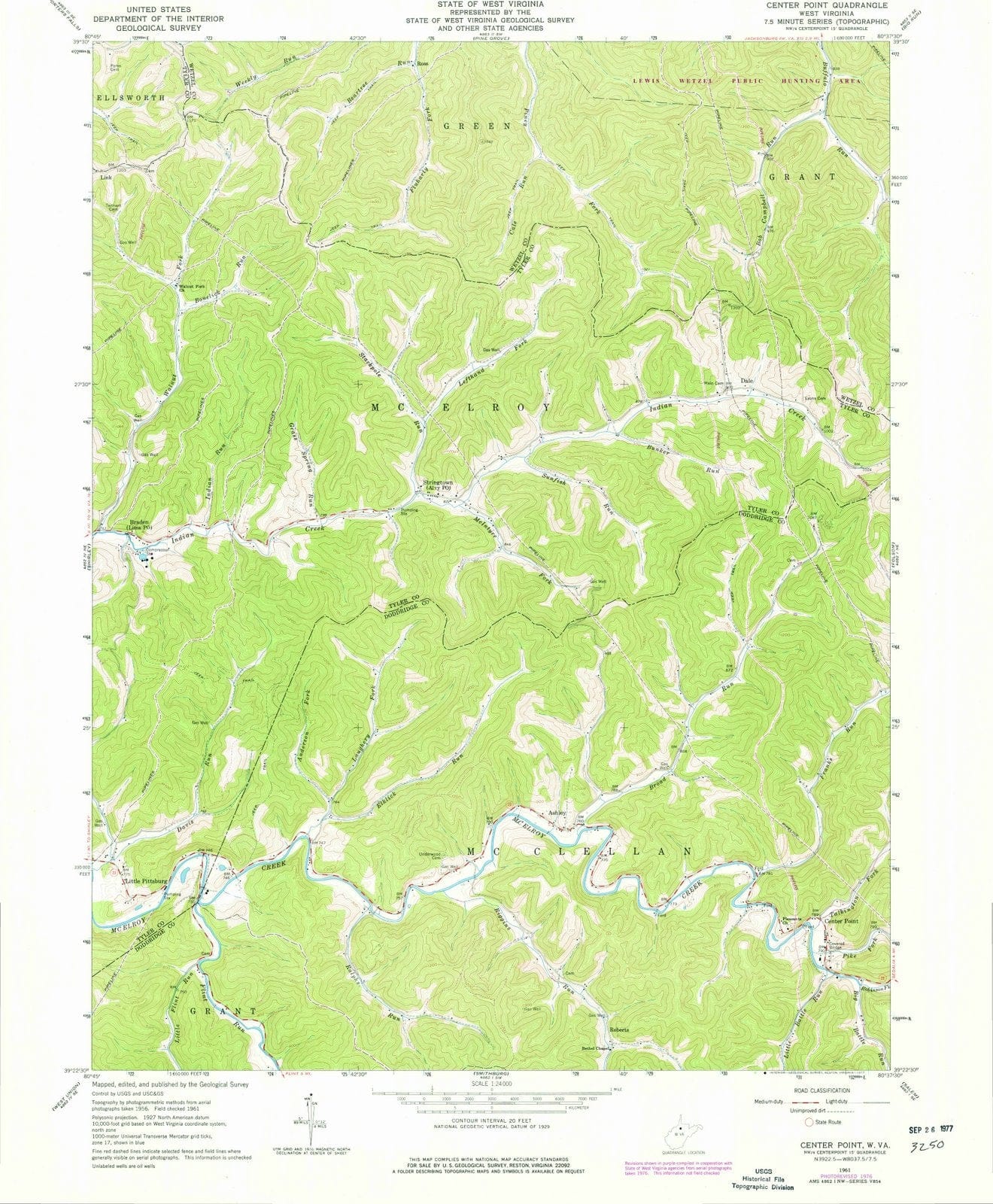 1961 Center Point, WV - West Virginia - USGS Topographic Map