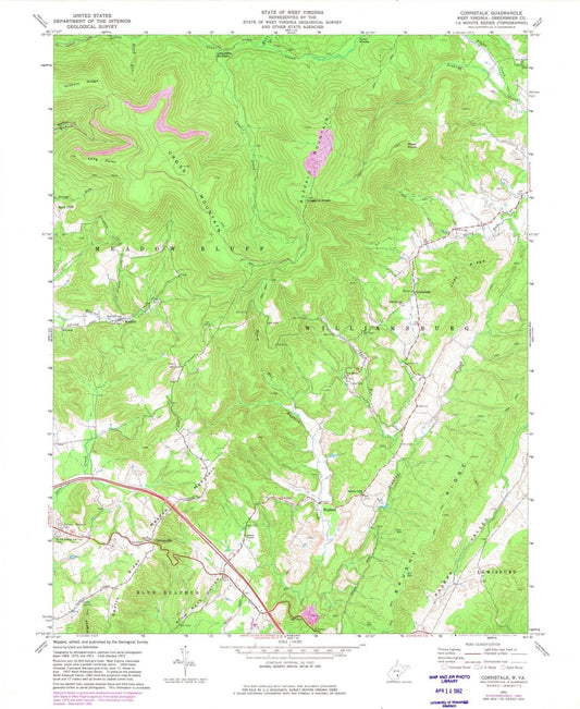 1972 Cornstalk, WV - West Virginia - USGS Topographic Map