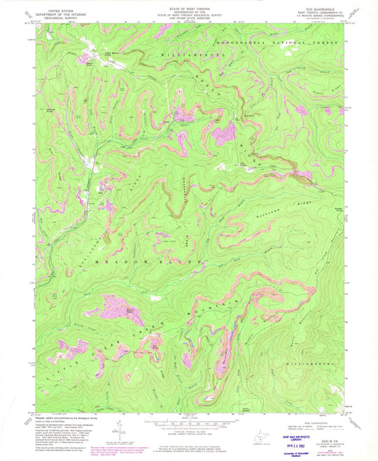 1972 Duo, WV - West Virginia - USGS Topographic Map