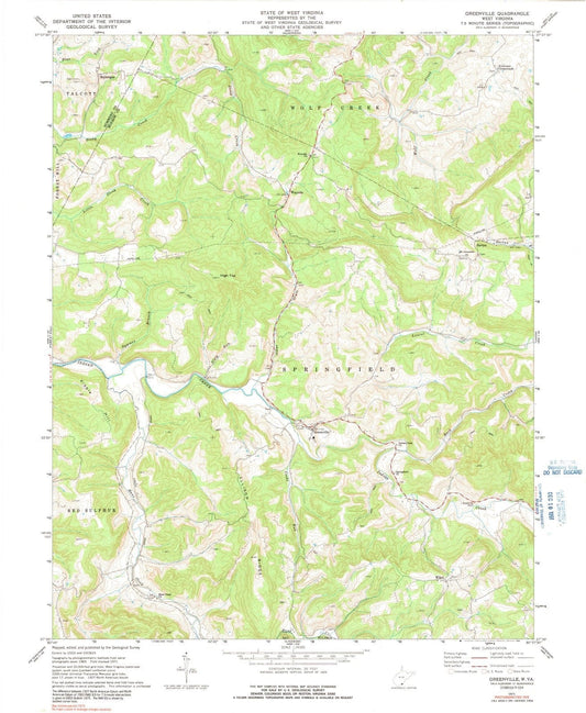 1971 Greenville, WV - West Virginia - USGS Topographic Map