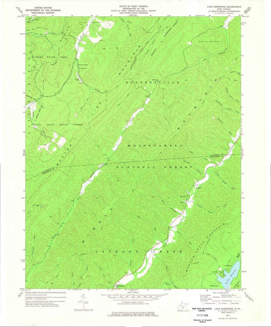1977 Lake Sherwood, WV - West Virginia - USGS Topographic Map