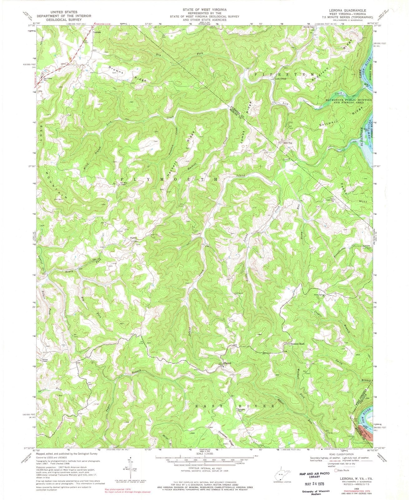 1968 Lerona, WV - West Virginia - USGS Topographic Map