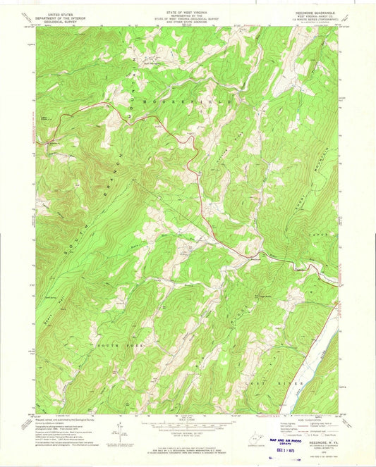 1970 Needmore, WV - West Virginia - USGS Topographic Map