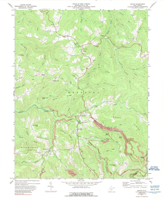 1972 Nettie, WV - West Virginia - USGS Topographic Map