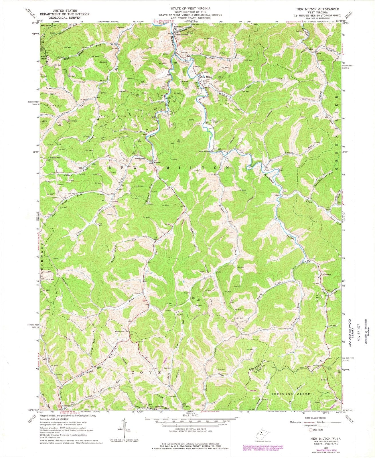 1965 New Milton, WV - West Virginia - USGS Topographic Map