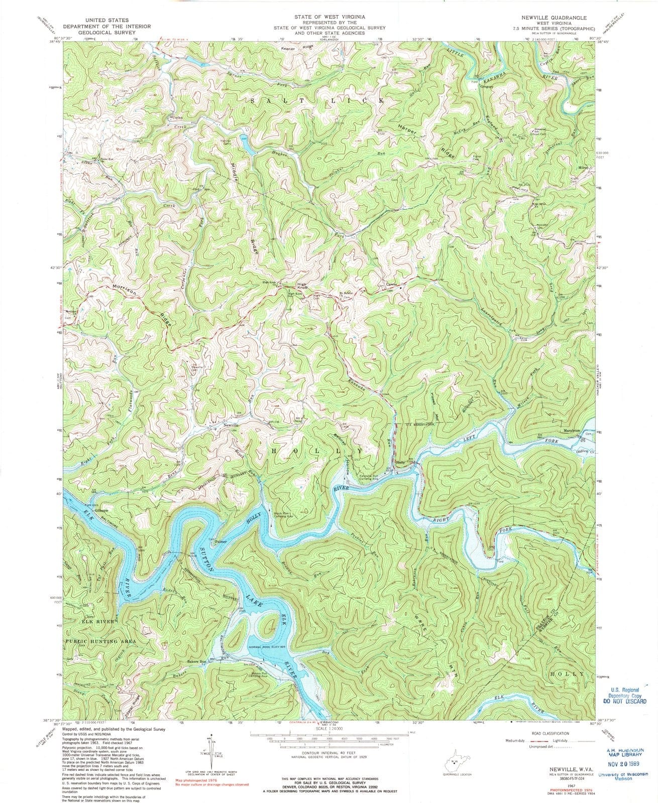 1967 Newville, WV - West Virginia - USGS Topographic Map