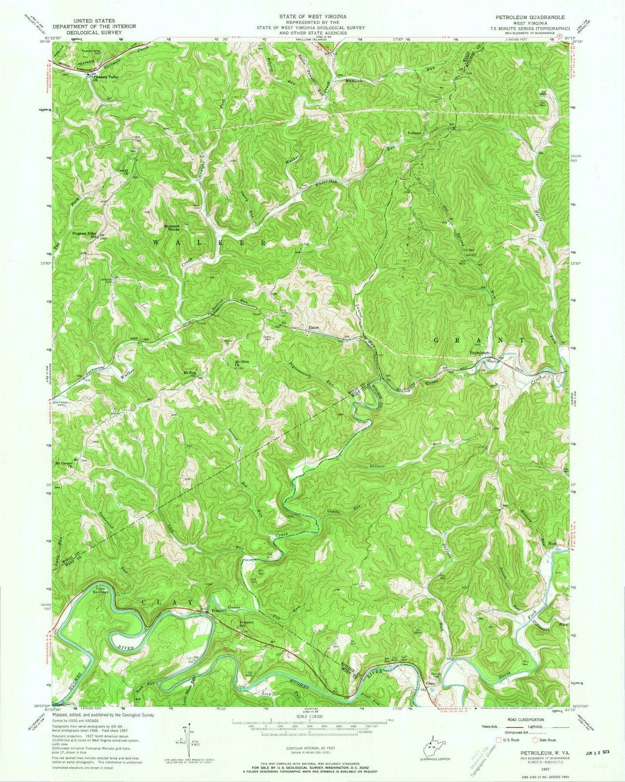 1957 Petroleum, WV - West Virginia - USGS Topographic Map