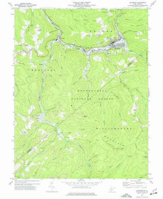 1972 Richwood, WV - West Virginia - USGS Topographic Map