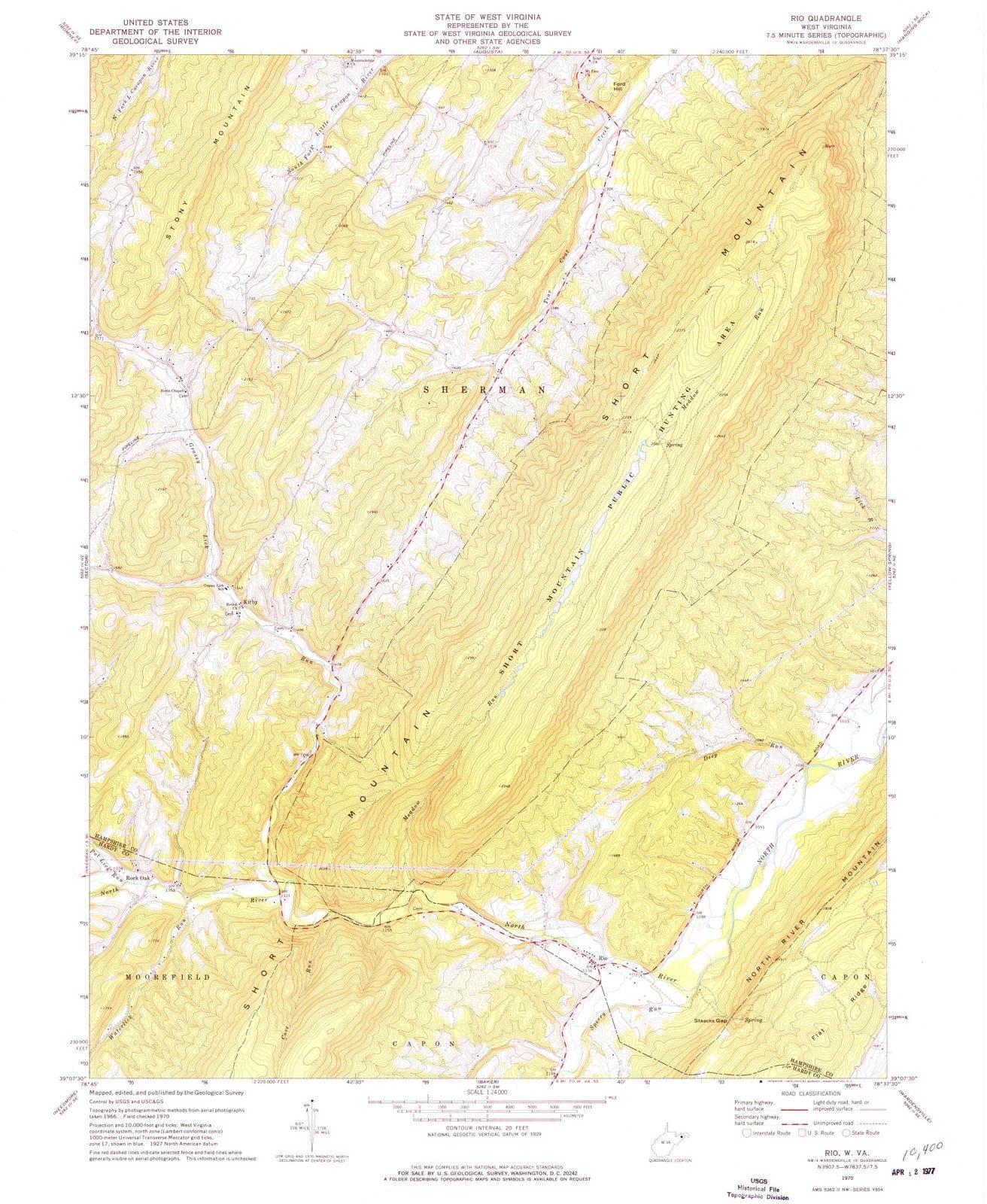 1970 Rio, WV - West Virginia - USGS Topographic Map