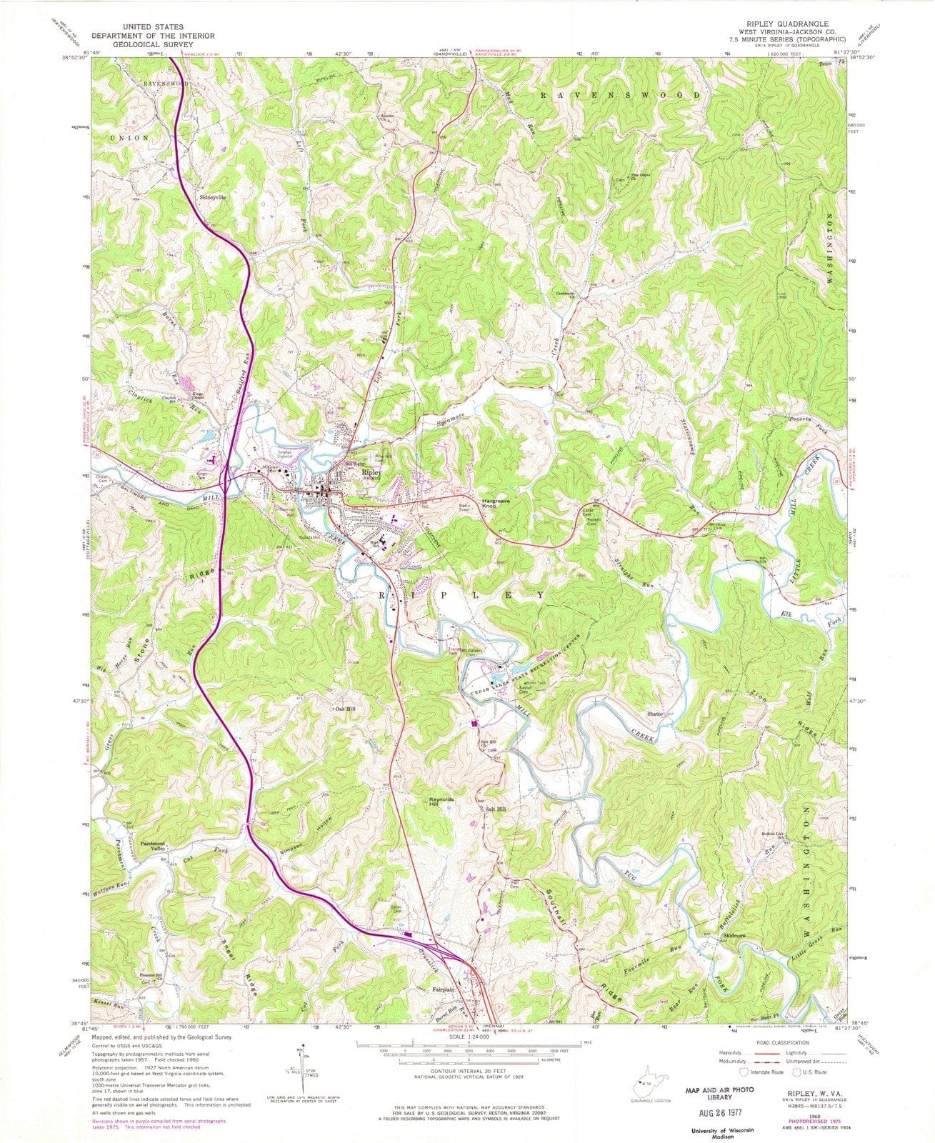 1960 Ripley, WV - West Virginia - USGS Topographic Map