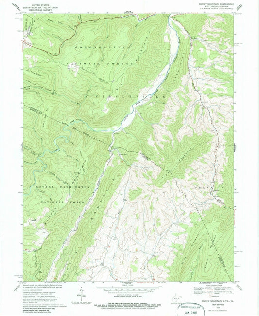 1969 Snowy Mountain, WV - West Virginia - USGS Topographic Map
