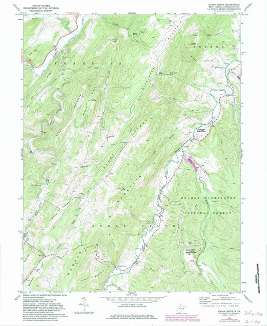 1969 Sugar Grove, WV - West Virginia - USGS Topographic Map
