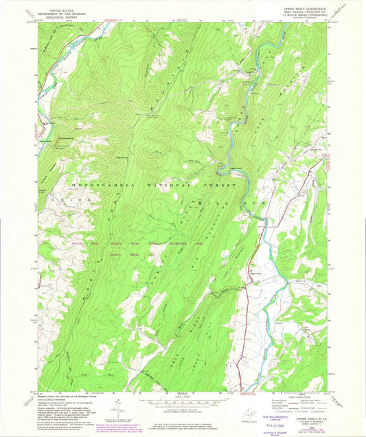 1969 Upper Tract, WV - West Virginia - USGS Topographic Map
