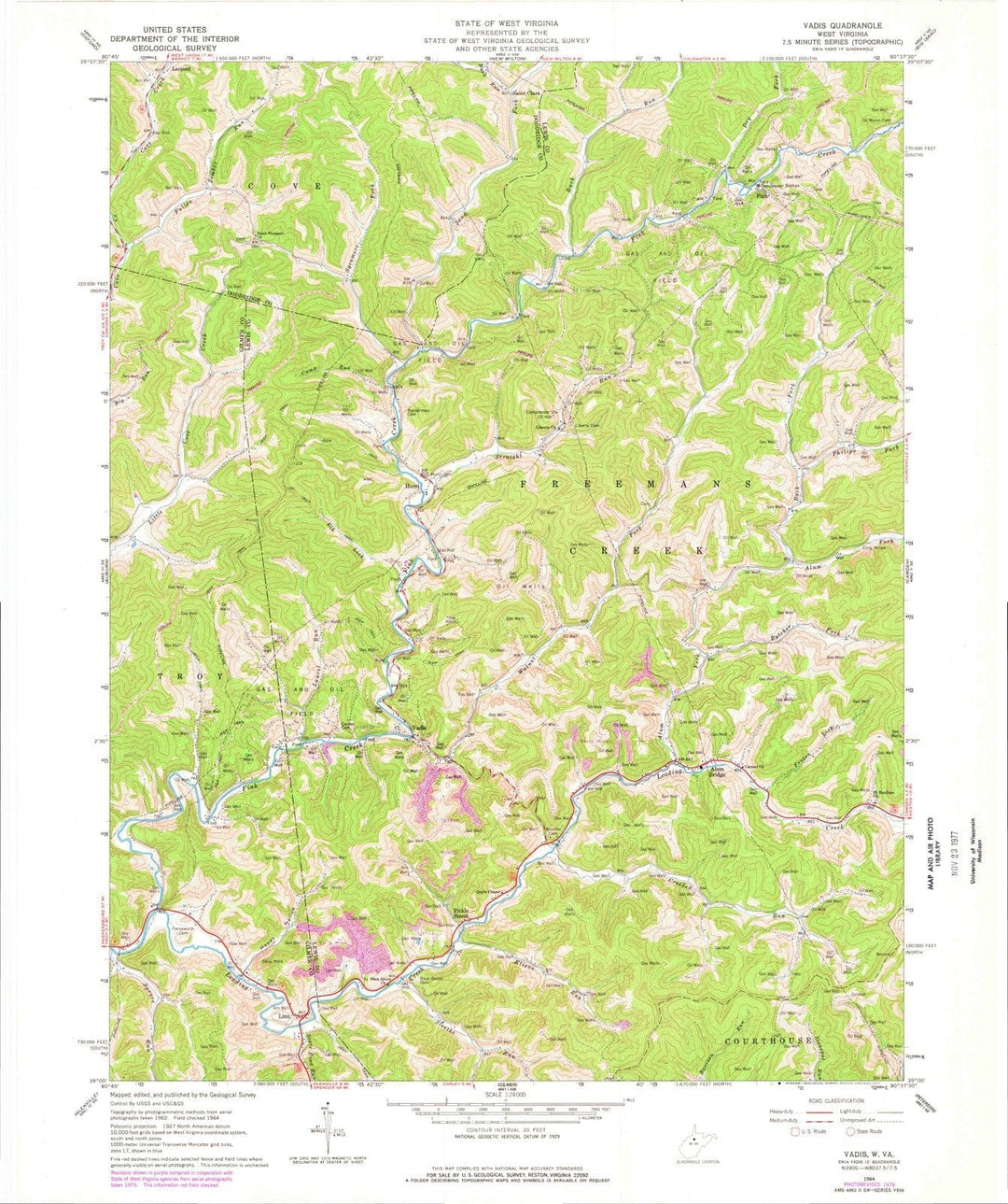 1964 Vadis, WV - West Virginia - USGS Topographic Map
