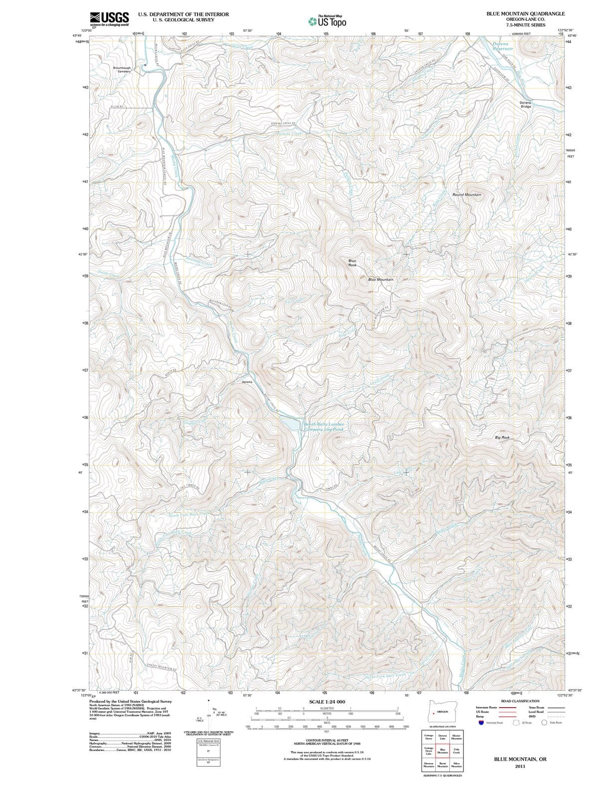 2011 Blue Mountain, OR - Oregon - USGS Topographic Map