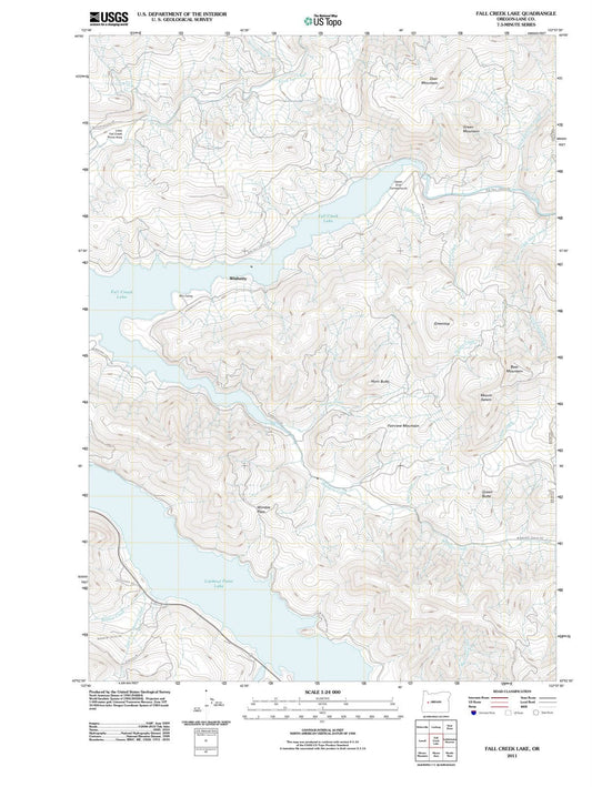 2011 Fall Creek Lake, OR - Oregon - USGS Topographic Map