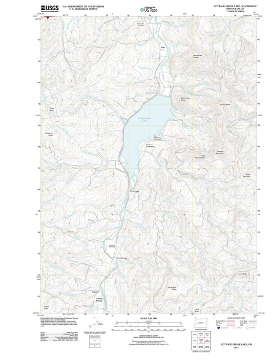 2011 Cottage Grove Lake, OR - Oregon - USGS Topographic Map