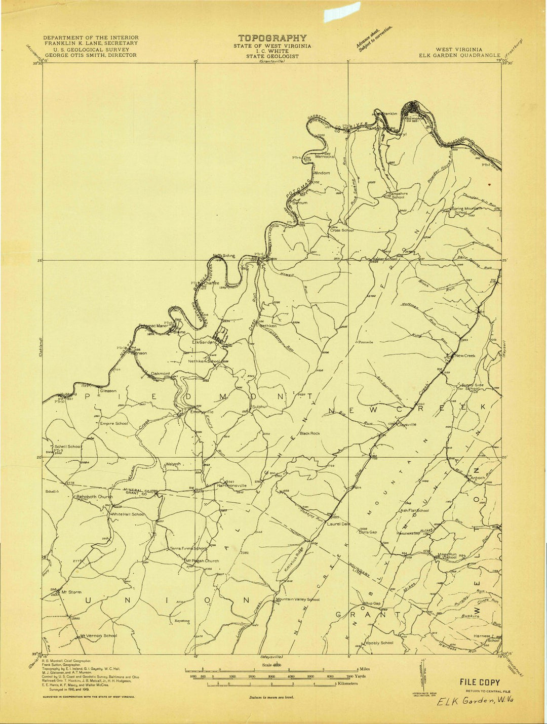 1919 Elk Garden, WV - West Virginia - USGS Topographic Map