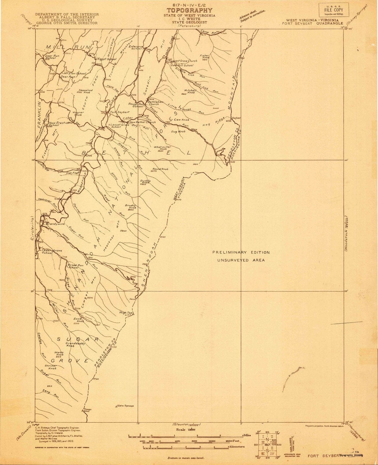 1922 Fortybert, WV - West Virginia - USGS Topographic Map