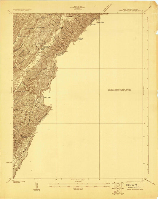 1923 Warm Springs, VA - Virginia - USGS Topographic Map