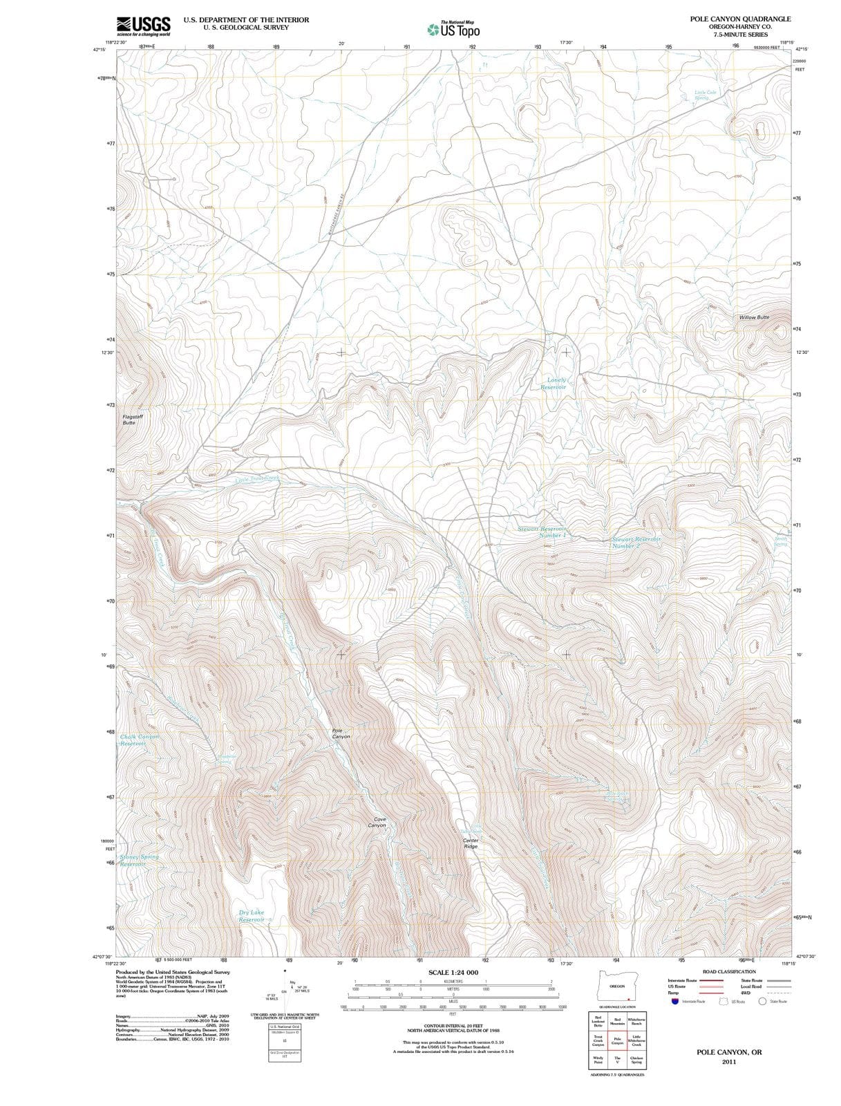 2011 Pole Canyon, OR - Oregon - USGS Topographic Map