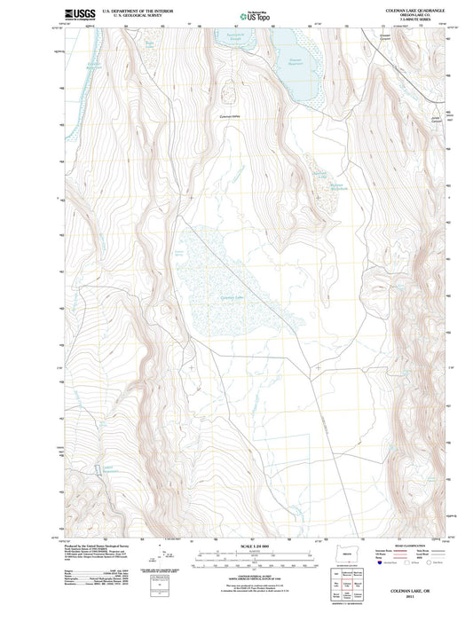 2011 Coleman Lake, OR - Oregon - USGS Topographic Map