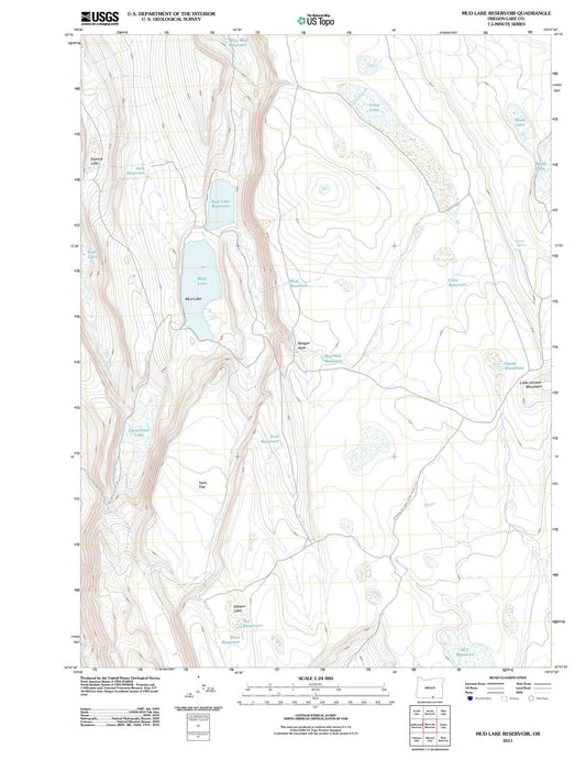 2011 Mud Lake Reservoir, OR - Oregon - USGS Topographic Map