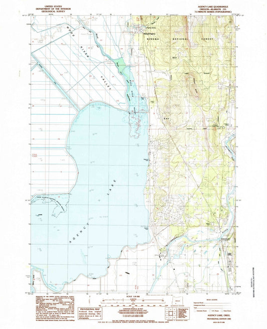 1985 Agency Lake, OR - Oregon - USGS Topographic Map