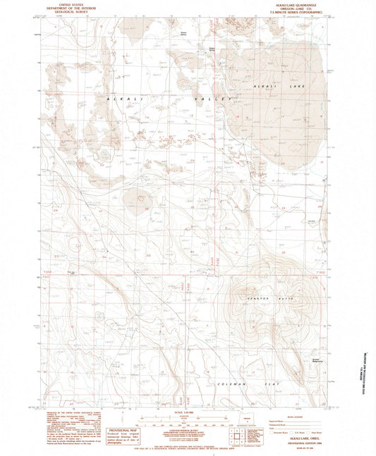 1984 Alkali Lake, OR - Oregon - USGS Topographic Map