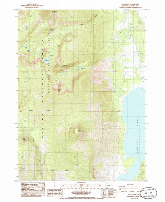 1985 Aspen Lake, OR - Oregon - USGS Topographic Map