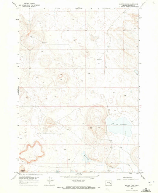 1967 Barton Lake, OR - Oregon - USGS Topographic Map
